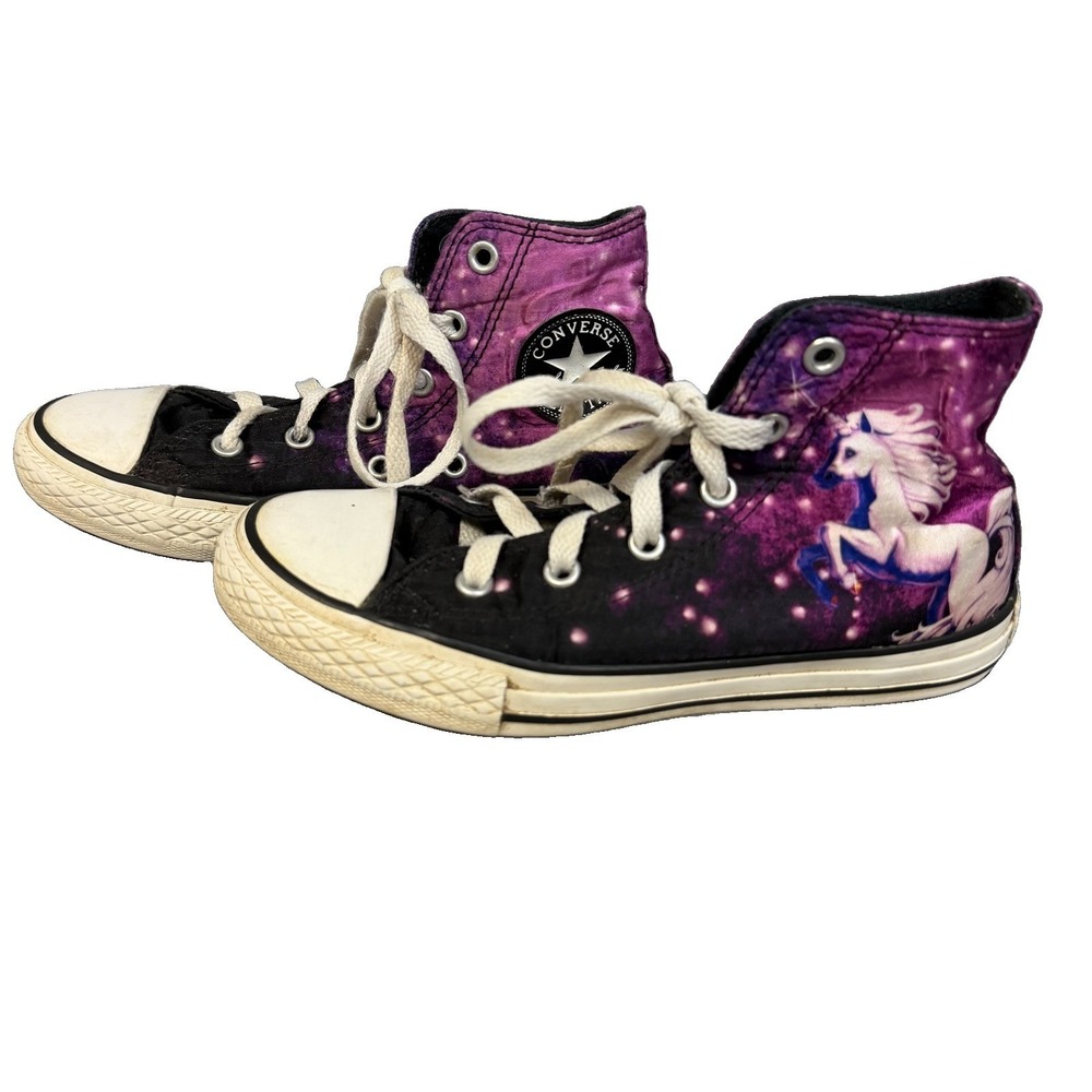 Converse All Star Purple Unicorn High‎ Tops Size 1Y